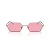 Ray Ban Yevi Bio-based Sunglasses Gunmetal Frame Pink Lenses 55-18