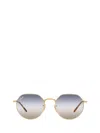 Ray Ban Jack Sunglasses Gold Frame Blue Lenses 53-20 In Arista