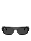 Ray Ban Ray-ban 56mm Polarized Rectangular Sunglasses In Black