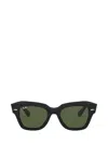 Ray Ban Sunglasses Unisex State Street - Black Frame Green Lenses Polarized 49-20 In Black