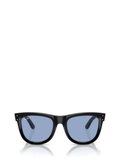 Ray Ban Wayfarer Reverse Sunglasses Black Frame Blue Lenses 50-22