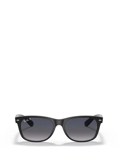 Ray Ban Unisex Polarized Low Bridge Fit Sunglasses, Rb2132f New Wayfarer Matte 55 In Black