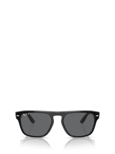 Ray Ban Ray-ban Womens Black Rb4407 Square-frame Injected Sunglasses In Black & Light Grey & Transparent Grey