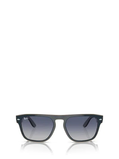 Ray Ban Womens Blue Rb4407 Square-frame Injected Sunglasses In Blue & Grey & Transparent Light Brown