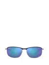 Ray Ban Womens Ray-ban Rb3671ch Pillow Frame-metal Sunglasses In Blue On Gunmetal