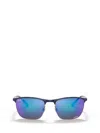 Ray Ban Rb3686 Chromance Sunglasses Matte Blue Frame Blue Lenses Polarized 57-19 In Blue On Gunmetal