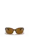 Ray Ban Womens Brown Rb4068 Square-frame Tortoiseshell Acetate Sunglasses In Brown