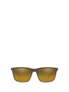 Ray Ban 58mm Mirrored Polarized Rectangular Sunglasses In Brown