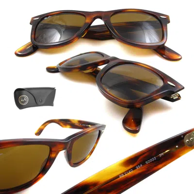 Pre-owned Ray Ban Sunglasses Classic Wayfarer Rb 2140 954 Light Tortoise W/brown