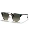 Ray Ban Sunglasses, Clubmaster Fleck Rb3016 In Spotted Grey,green,grey Gradient Dark