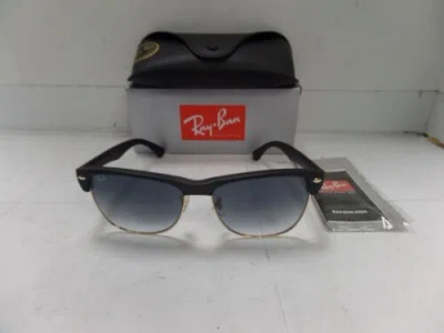 Pre-owned Ray Ban Ray-ban Sunglasses Clubmaster Oversized Orb4175 877/32 Matte Black 57[]16 145 2n In Blue