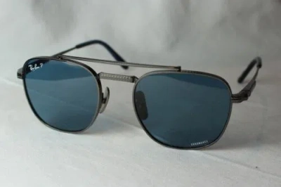 Pre-owned Ray Ban Ray-ban Sunglasses Frank 2 Rb 8258 3142/s2 Gr.51 Titanium - Polarized In Blue