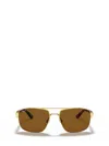 Ray Ban Rb3663 Rectangle-framed Sunglasses In Gold