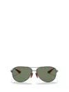 Ray Ban Sunglasses Male Rb8331m Scuderia Ferrari Collection - Dark Carbon Frame Green Lenses 61-13 In Grey