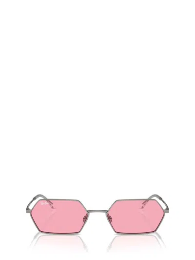 Ray Ban Yevi Bio-based Sunglasses Gunmetal Frame Pink Lenses 55-18