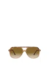 Ray Ban Tortoiseshell Square Bill Sunglasses In Havana On Transparent Brown