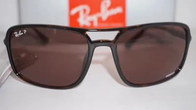 Pre-owned Ray Ban Sunglasses Havana Purple Polarized Rb4375 710/bc 6 18 130 In Green