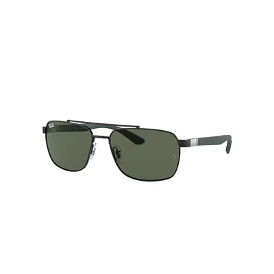 Ray Ban Rb3701 Sunglasses Green Frame Green Lenses 59-17 In Black