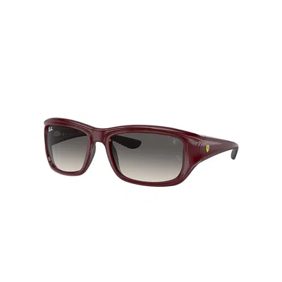 Ray Ban Sunglasses Male Rb4405m Scuderia Ferrari Collection - Dark Red On Black Frame Grey Lenses 59-19