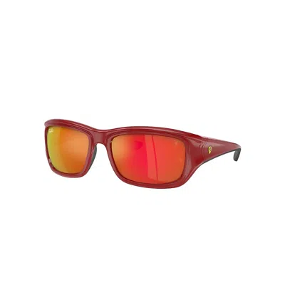 Ray Ban Sunglasses Male Rb4405m Scuderia Ferrari Collection - Red On Black Frame Orange Lenses 59-19