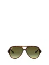 Ray Ban Cats 5000 Classic Sunglasses Tortoise Frame Green Lenses 59-13 In Green