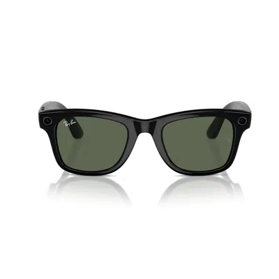 Ray Ban Meta 50mm Bluetooth Wayfarer Glasses In Green