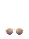 Ray Ban Womens Gold Rb3694 Jim Hexagonal-frame Metal Sunglasses In Pink