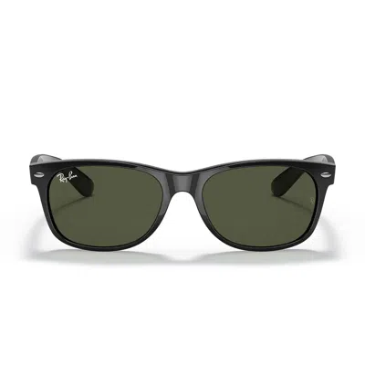 Ray Ban Sunglasses Rb2132 901 L New Wayfarer Glossy Black/green G 15 Unisex