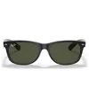 Ray Ban Unisex New Wayfarer Sunglasses, Rb2132 In Black Matte - Green
