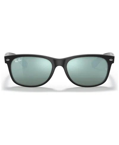 Ray Ban Sunglasses, Rb2132 New Wayfarer Flash In Black,green Mirror