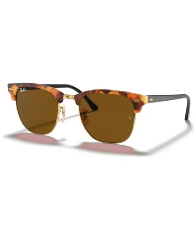 Ray Ban Sunglasses, Rb3016 Clubmaster Fleck In Black Tortoise,grey