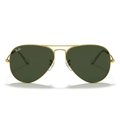 RAY BAN RAY BAN SUNGLASSES RB3025 001 AVIATOR GOLD/GREEN G 15 UNISEX