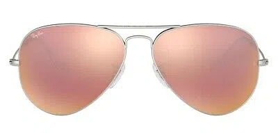 Pre-owned Ray Ban Ray-ban Sunglasses Rb3025 019/z2 Silver Aviator Light Brown Mirrored Pink 55mm In Pink Mirror