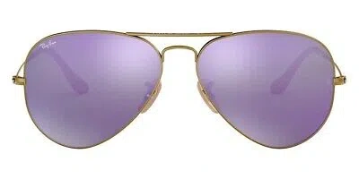 Pre-owned Ray Ban Ray-ban Sunglasses Rb3025 167/1m Gold Aviator Violet Mirrored Non-polarized 58mm