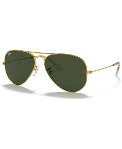 Ray Ban Sunglasses, Rb3025 Aviator Classic In Gold,green