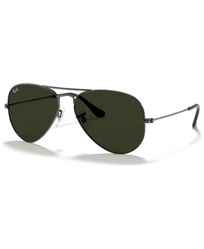 Ray Ban Sunglasses, Rb3025 Aviator Classic In Black,grey