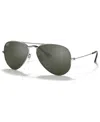 Ray Ban Polarized Sunglasses, Rb3025 Aviator Mirror In Silver,gray Mirror