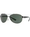 Ray Ban Sunglasses, Rb3386 In Gunmetal,green