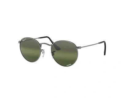 Pre-owned Ray Ban Ray-ban Sunglasses Rb3447 Round Metal 004/g4 Gunmetal Green Man