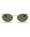 Ray Ban Sunglasses, Rb3547n Oval Flat Lenses In Gold,green