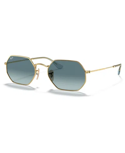 Ray Ban Sunglasses, Rb3556n 53 In Gold,blue Gradient Grey