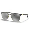 Ray Ban Ray In Gold Top Black,grey Mirror Silver Grad