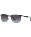 Ray Ban Sunglasses, Rb3569 In Silver Top Black,grey Gradient Dark Gr