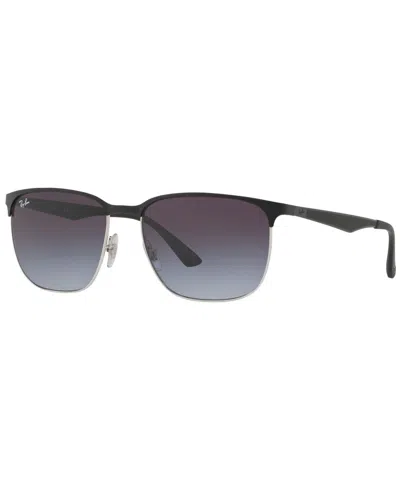 Ray Ban Sunglasses, Rb3569 In Silver Top Black,grey Gradient Dark Gr