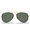 Ray Ban Blaze Aviator Unisex Sunglasses, Rb3584n In Gold,green