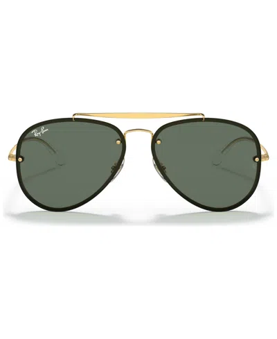 Ray Ban Blaze Aviator Unisex Sunglasses, Rb3584n In Gold,green