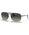 Ray Ban Ray In Matte Black,grey Gradient Dark Grey