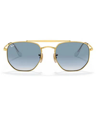 Ray Ban Sunglasses, Rb3648 The Marshal In Gold,blue Gradient