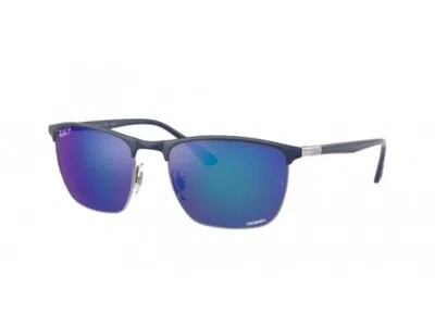 Pre-owned Ray Ban Ray-ban Sunglasses Rb3686 92044l Blu Blue Man Woman