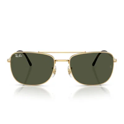 RAY BAN RAY BAN SUNGLASSES RB3755 001/31 GOLD/GREEN UNISEX